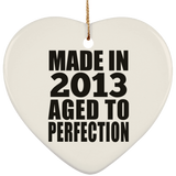 11th Birthday Made In 2013 Aged to Perfection - Heart Ornament