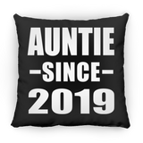 Auntie Since 2019 - Throw Pillow Black