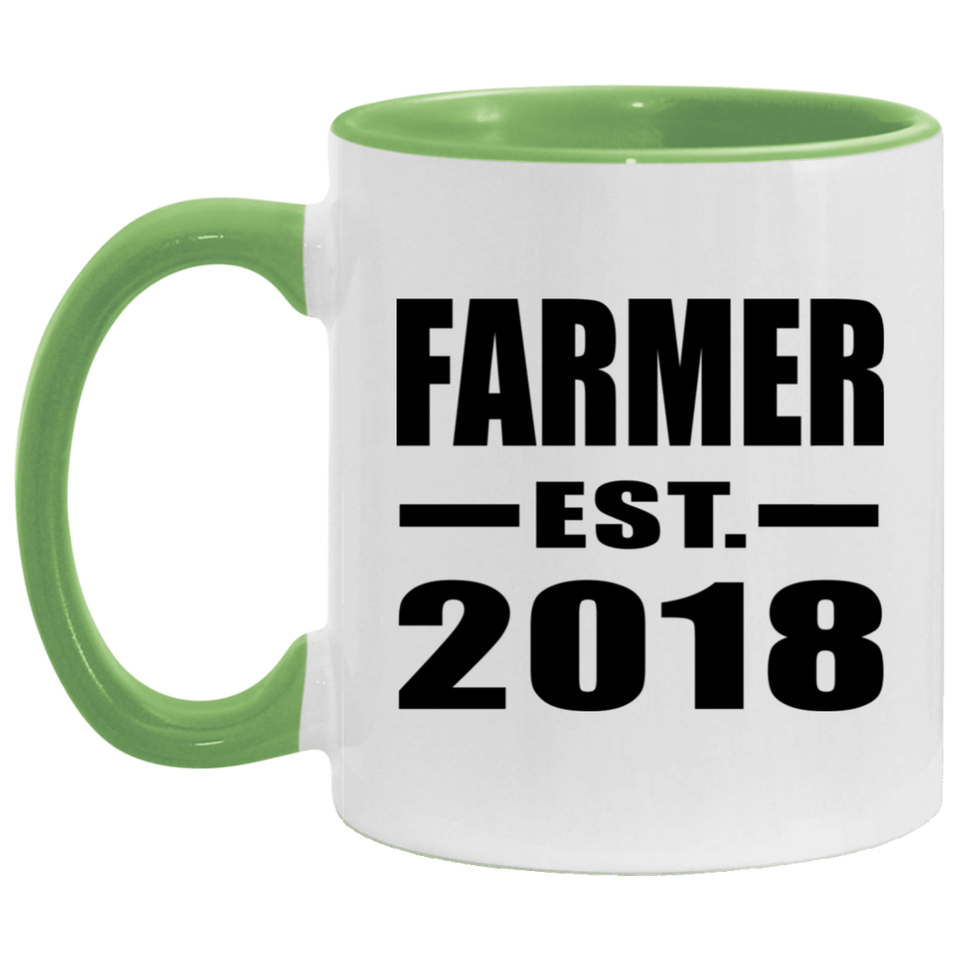 Farmer Established EST. 2018 - 11oz Accent Mug Green