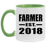 Farmer Established EST. 2018 - 11oz Accent Mug Green