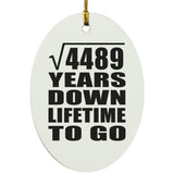 67th Anniversary Square Root of 4489 Years Lifetime To Go - Oval Ornament