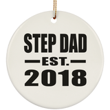 Step Dad Established EST. 2018 - Circle Ornament