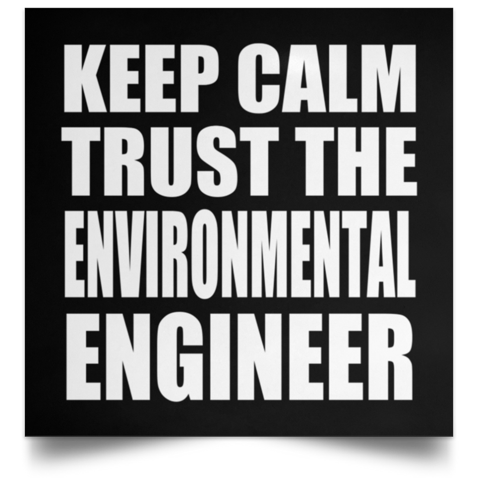 Keep Calm and Trust The Environmental Engineer - Poster Square