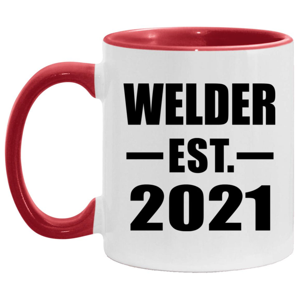 Welder Established EST. 2021 - 11oz Accent Mug Red