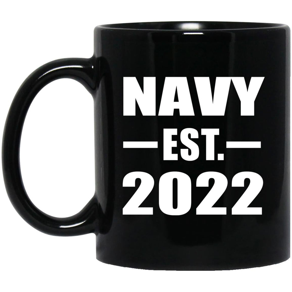 Navy Established EST. 2022 - 11oz Coffee Mug Black