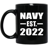Navy Established EST. 2022 - 11oz Coffee Mug Black