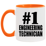 Number One #1 Engineering Technician - 11oz Accent Mug Orange