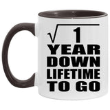 1st Anniversary Square Root of 1 Year Lifetime To Go - 11oz Accent Mug Black