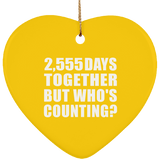 7th Anniversary 2,555 Days Together But Who's Counting - Heart Ornament
