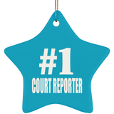 Number One #1 Court Reporter - Star Ornament