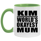 Kim World's Okayest Mum - 11oz Accent Mug Green