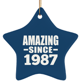 37th Birthday Amazing Since 1987 - Star Ornament