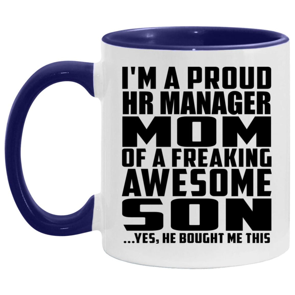 Proud HR Manager Mom Of Awesome Son - 11oz Accent Mug Purple