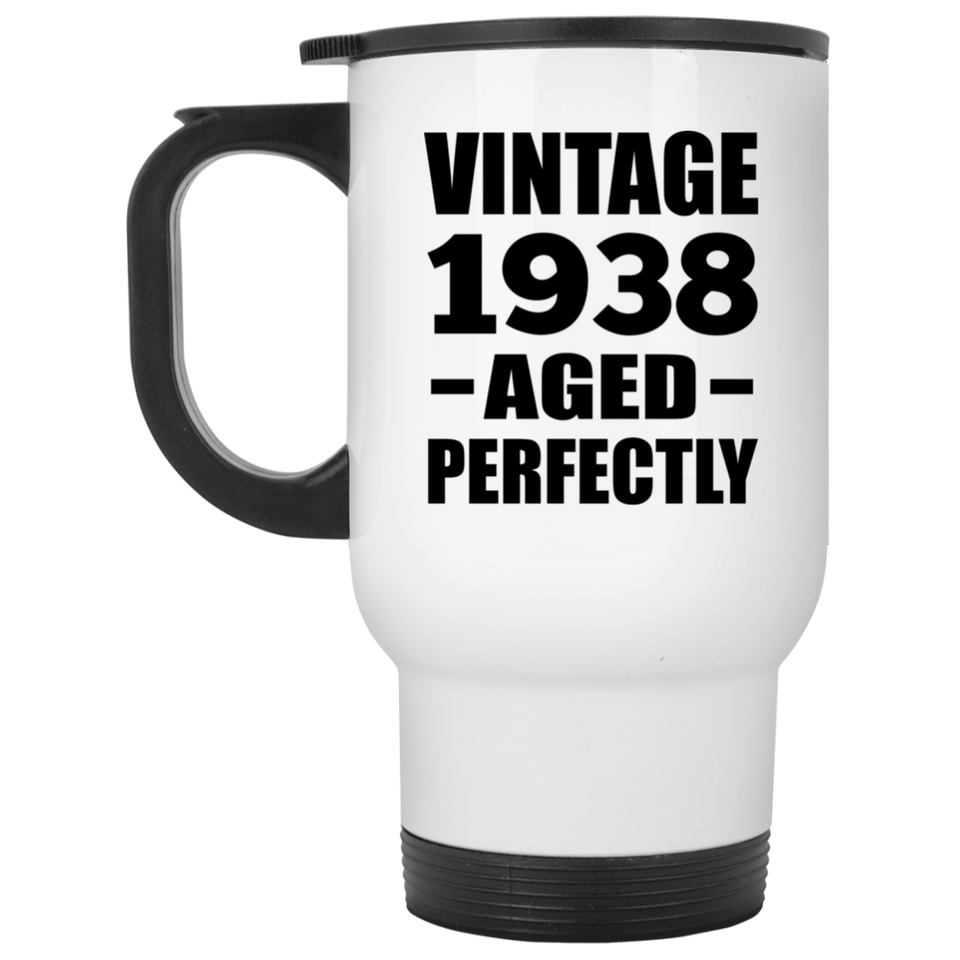 86th Birthday Vintage 1938 Aged Perfectly - White Travel Mug