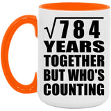 28th Anniversary Square Root of 784 Years Who's Counting - 15oz Accent Mug Orange