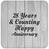 Happy 28th Anniversary 28 Years & Counting - Drink Coaster F