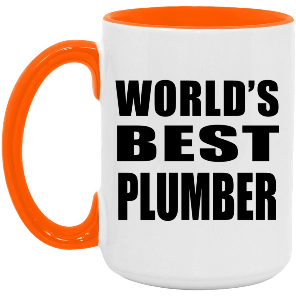 World's Best Plumber - 15oz Accent Mug Orange