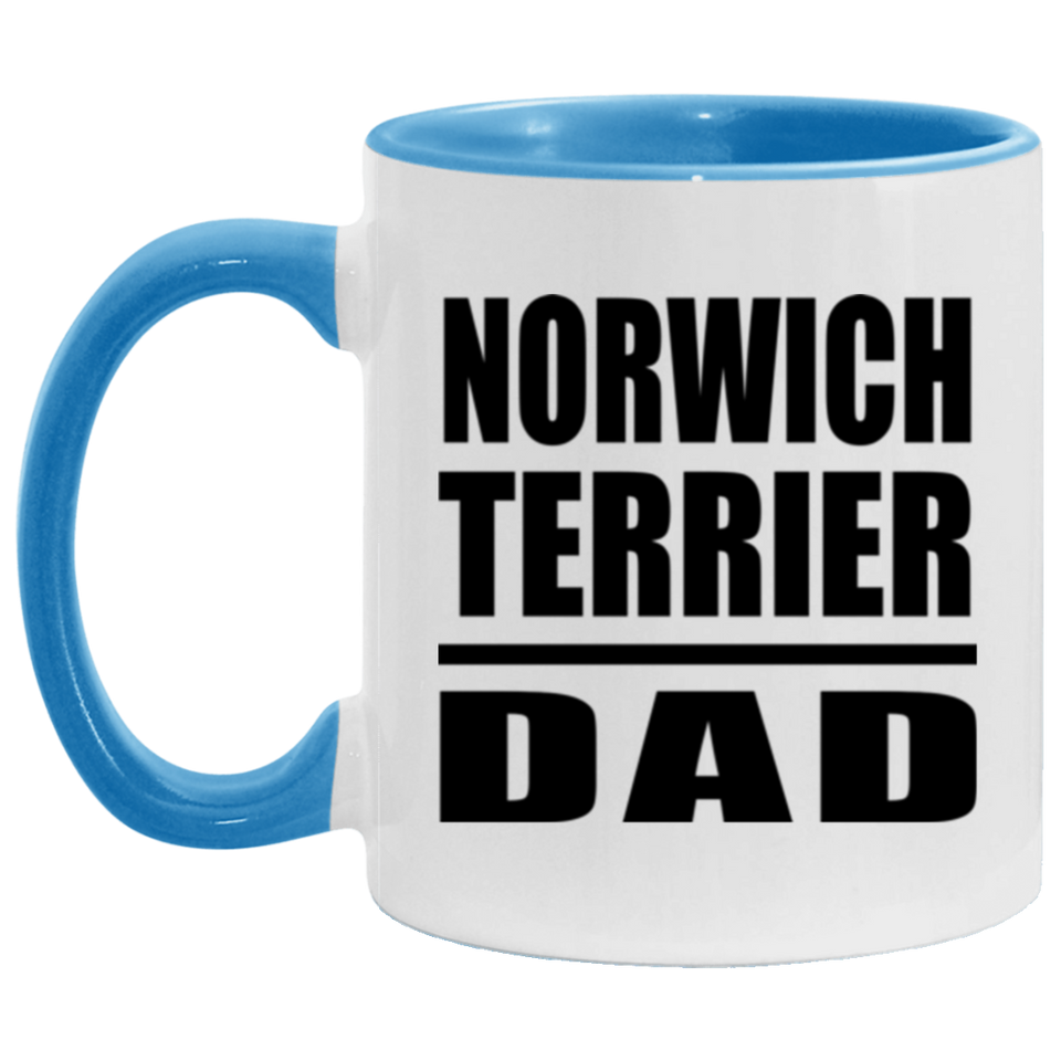 Norwich Terrier Dad - 11oz Accent Mug Blue