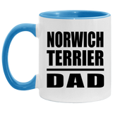 Norwich Terrier Dad - 11oz Accent Mug Blue