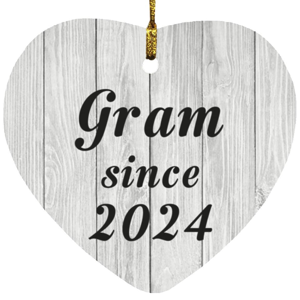 Gram Since 2024 - Heart Ornament F