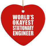 World's Okayest Stationary Engineer - Heart Ornament