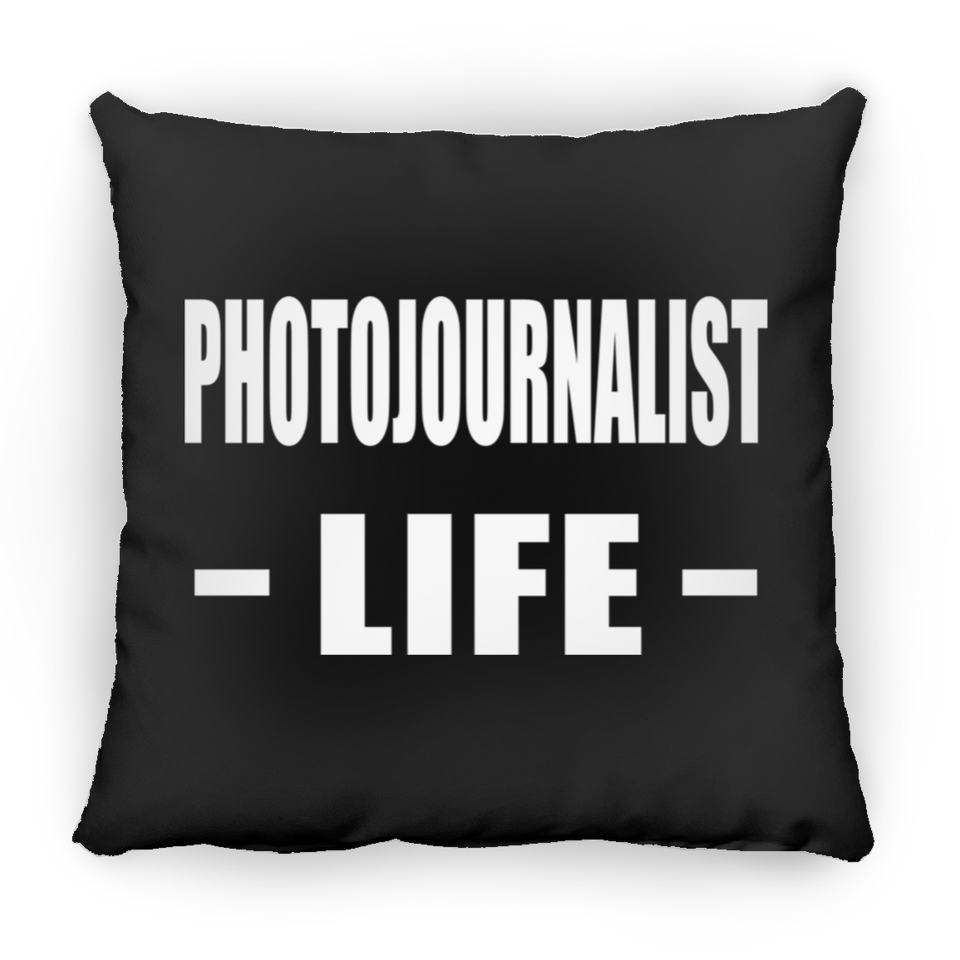 Photojournalist Life - Throw Pillow Black