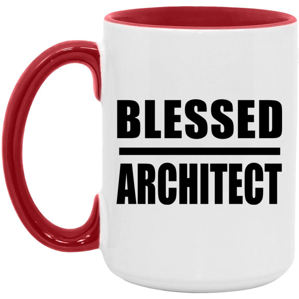 Blessed Architect - 15oz Accent Mug Red