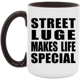 Street Luge Makes Life Special - 15oz Accent Mug Black