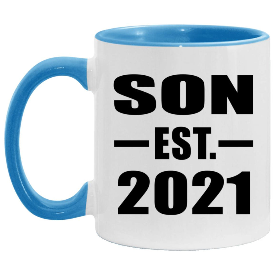 Son Established EST. 2021 - 11oz Accent Mug Blue