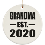 Grandma Established EST. 2020 - Circle Ornament