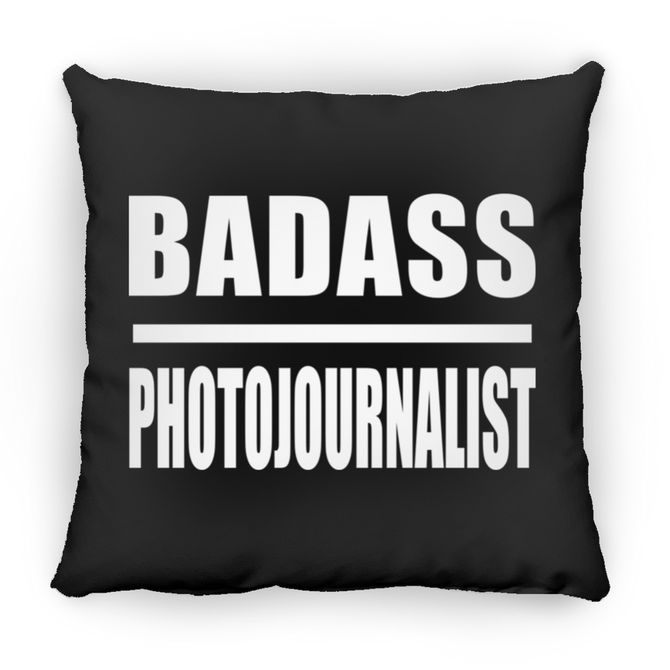 Badass Photojournalist - Throw Pillow Black
