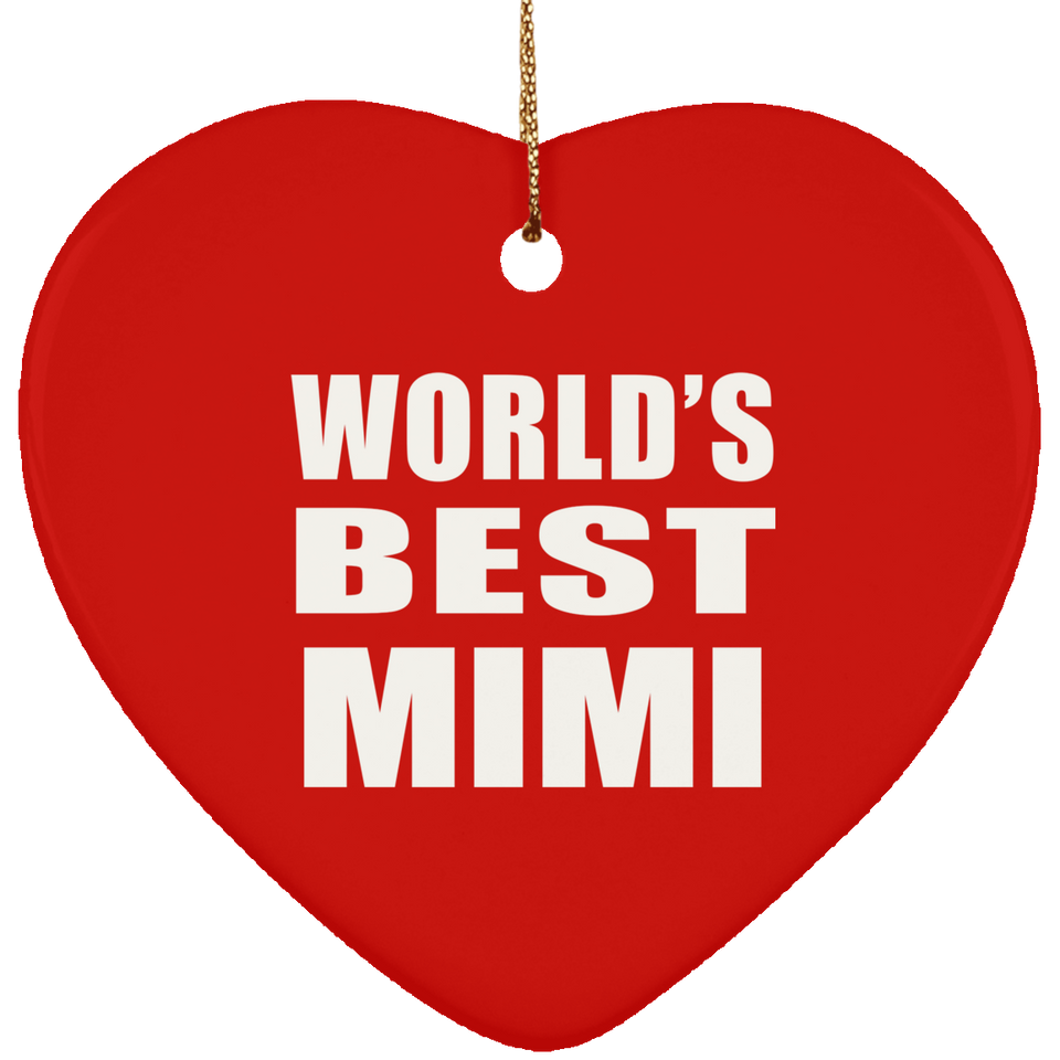 World's Best Mimi - Heart Ornament