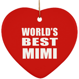 World's Best Mimi - Heart Ornament