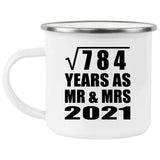 28th Anniversary Square Root of 784 Years As Mr & Mrs 2021 - 12oz Camping Mug