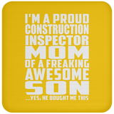 Proud Construction Inspector Mom Of Awesome Son - Drink Coaster