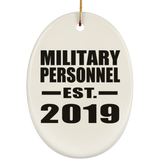 Military Personnel Established EST. 2019 - Oval Ornament