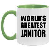 World's Greatest Janitor - 11oz Accent Mug Green