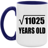 105th Birthday Square Root of 11025 Years Old - 15oz Accent Mug Purple