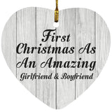 First Christmas As An Amazing Girlfriend & Boyfriend - Heart Ornament F