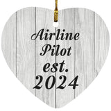 Airline Pilot Established Est. 2024 - Heart Ornament F