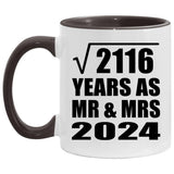 46th Anniversary Square Root of 2116 Years As Mr & Mrs 2024 - 11oz Accent Mug Black