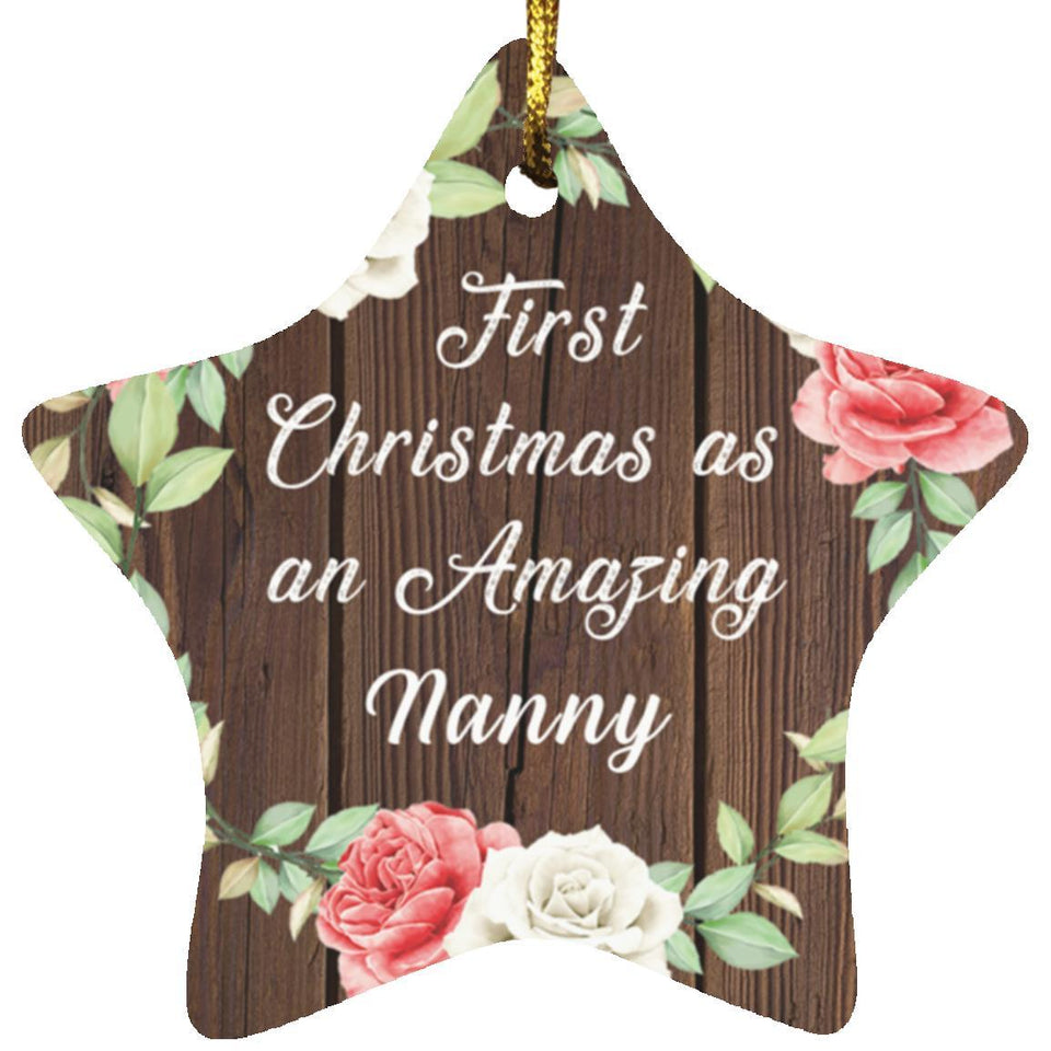 First Christmas As an Amazing Nanny - Star Ornament A