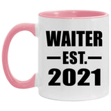 Waiter Established EST. 2021 - 11oz Accent Mug Pink