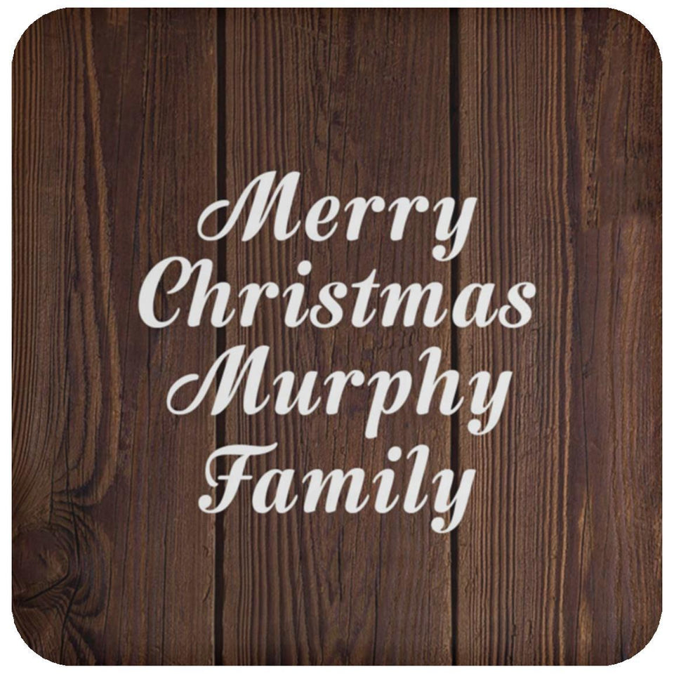 Merry Christmas Murphy Family - Drink Coaster D