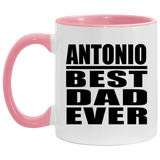 Antonio Best Dad Ever - 11oz Accent Mug Pink