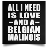 All I Need Is Love And A Belgian Malinois - Poster Square