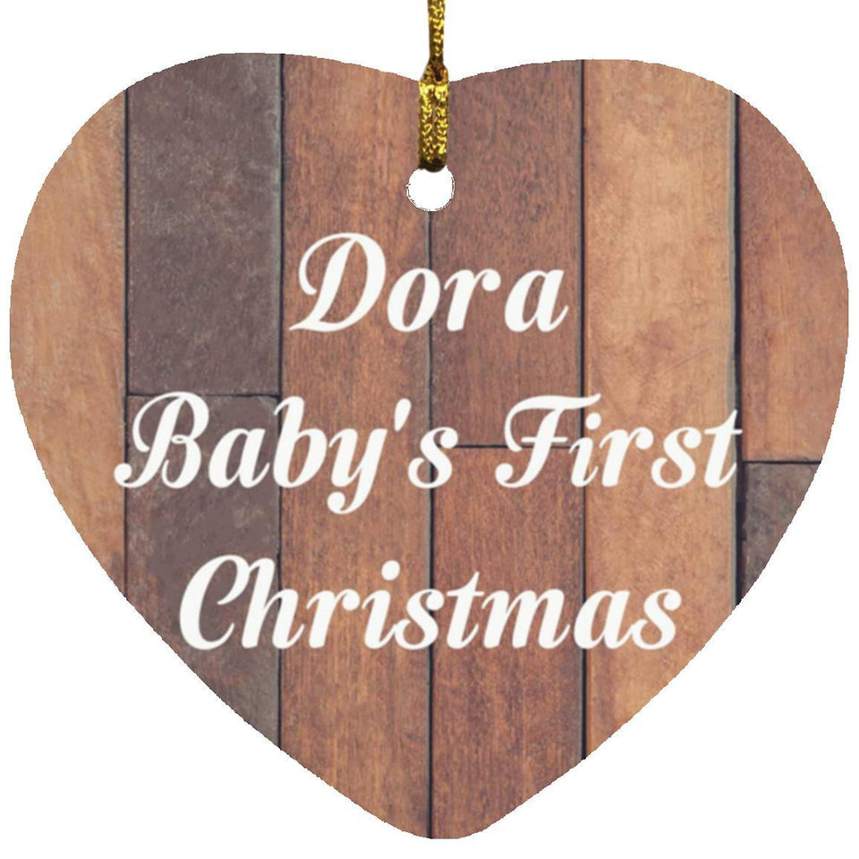 Dora Baby's First Christmas - Heart Ornament E