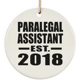 Paralegal Assistant Established EST. 2018 - Circle Ornament