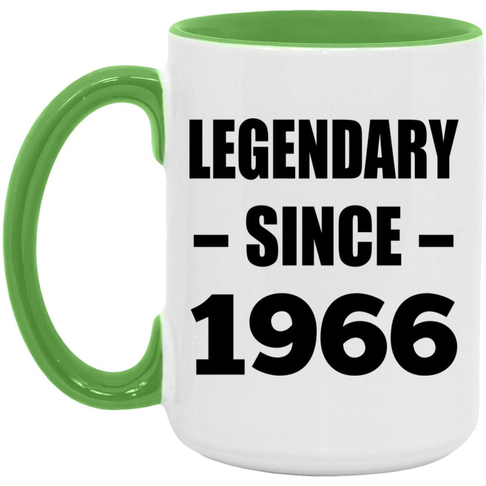 58th Birthday Legendary Since 1966 - 15oz Accent Mug Green