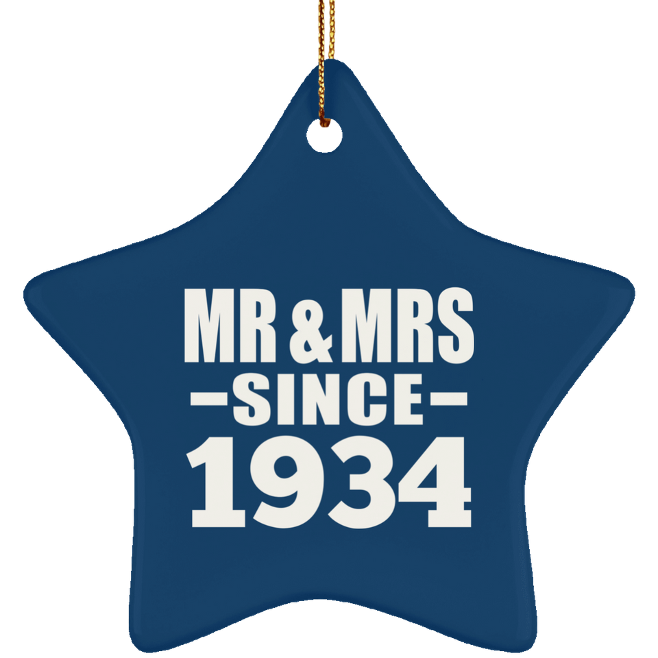 90th Anniversary Mr & Mrs Since 1934 - Star Ornament
